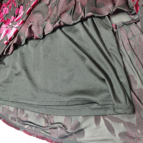 Taylor Purple Floral Burnout Babydoll Mini Dress 6 Party Holiday Whimsigoth - Picture 10 of 16